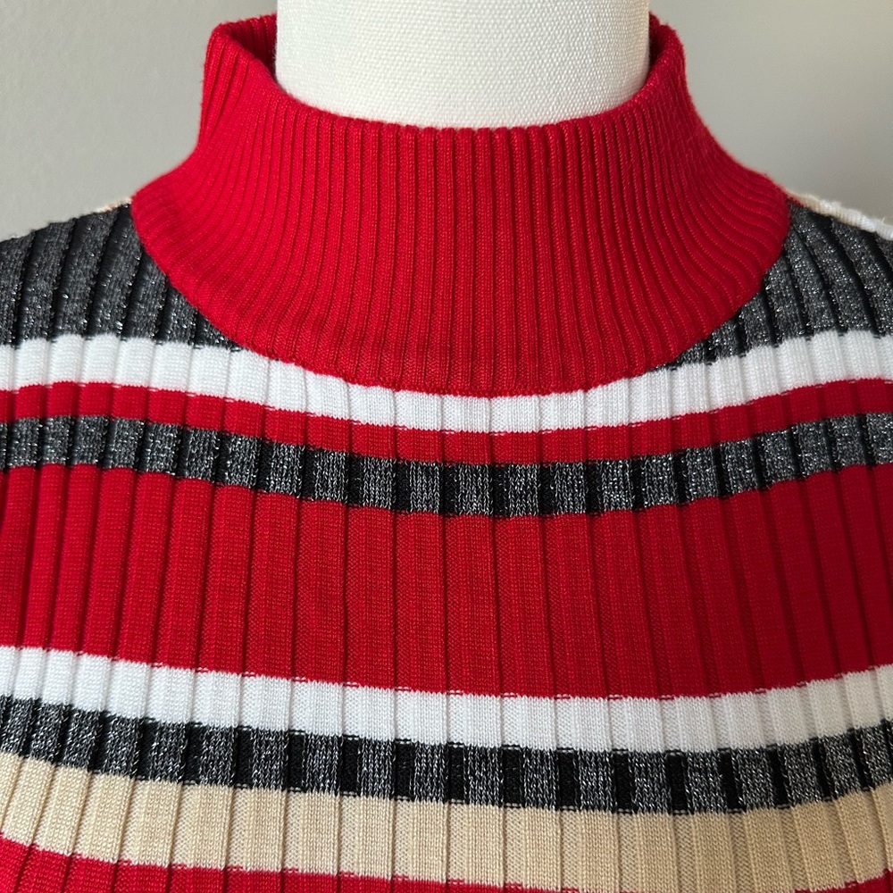 No Boundaries Juniors Lurex Striped Mock Neck Dress-L (11-13)🚩 Fits Adult M - Picture 3 of 15